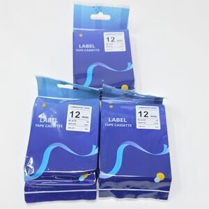 3 pack Compatible Brother TZe-231 Label Tape | 12mm 0.47" Black on White | 8m